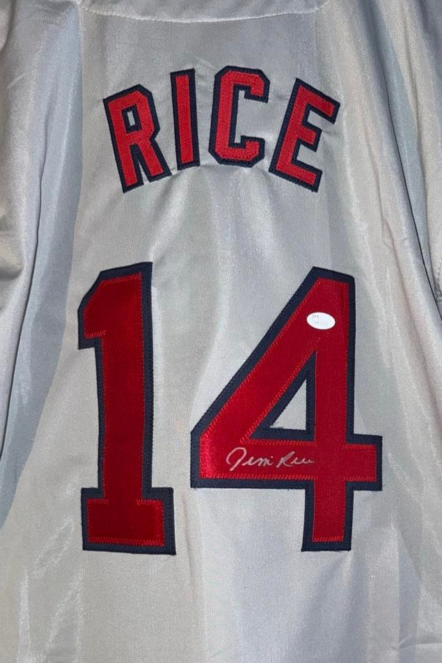 Jim Rice Signed Red Sox Custom Gray Jersey - JSA COA